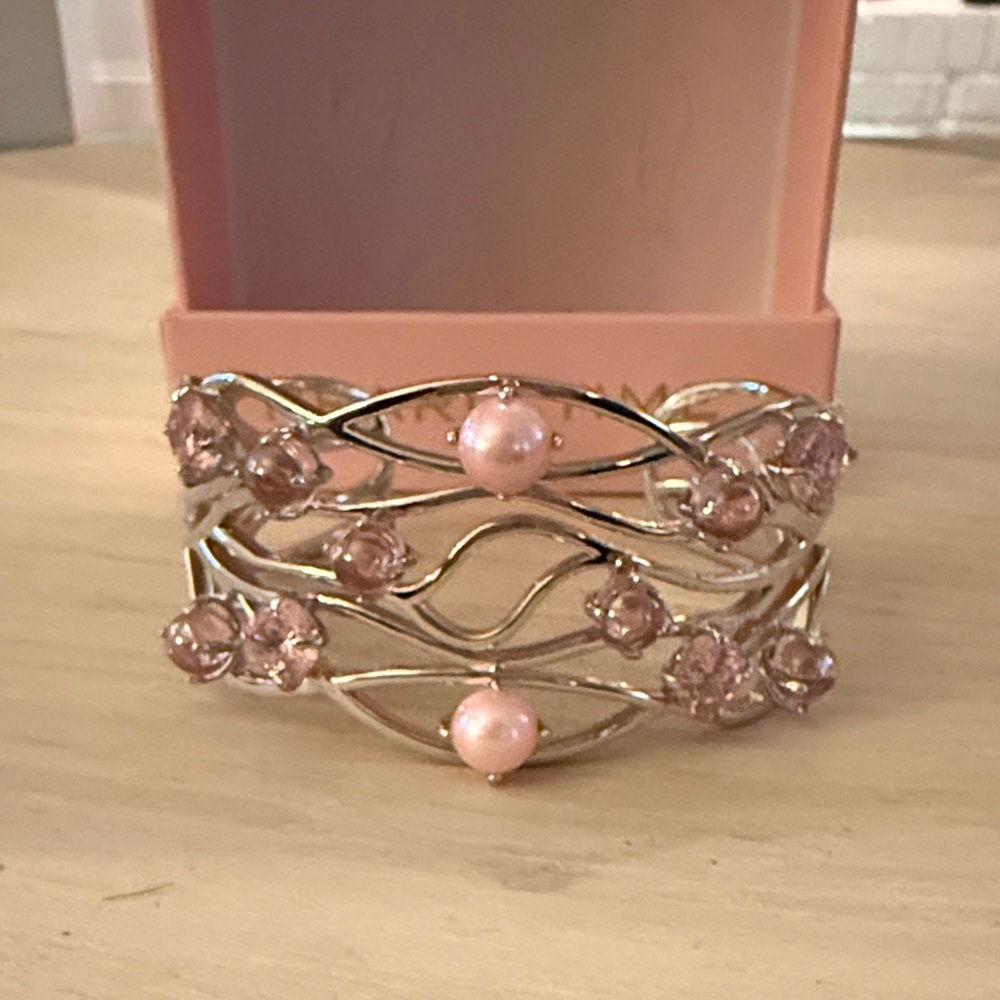 Elegant Pink and Silver Bracelet